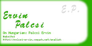 ervin palcsi business card